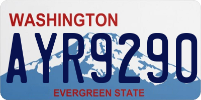 WA license plate AYR9290