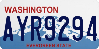 WA license plate AYR9294
