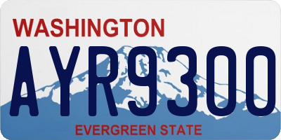 WA license plate AYR9300