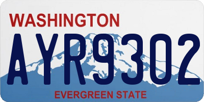 WA license plate AYR9302