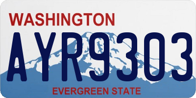WA license plate AYR9303