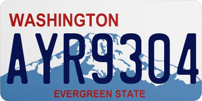 WA license plate AYR9304
