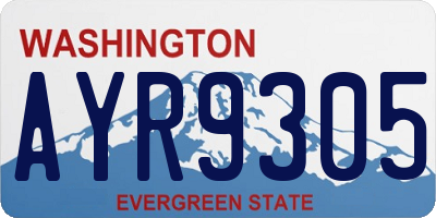 WA license plate AYR9305