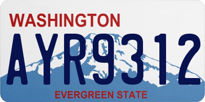 WA license plate AYR9312