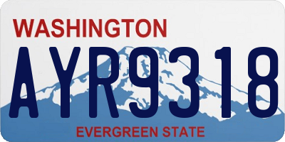 WA license plate AYR9318