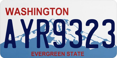 WA license plate AYR9323