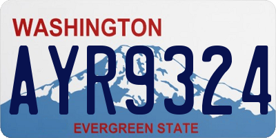 WA license plate AYR9324