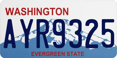 WA license plate AYR9325