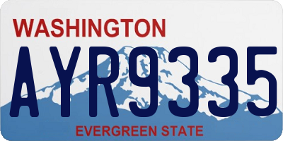 WA license plate AYR9335