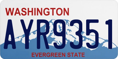WA license plate AYR9351