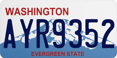 WA license plate AYR9352