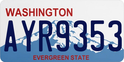 WA license plate AYR9353