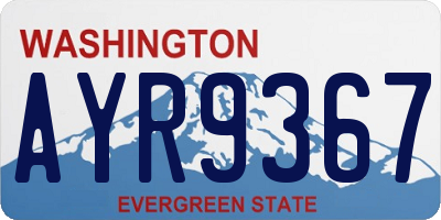 WA license plate AYR9367