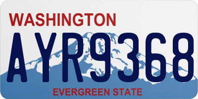 WA license plate AYR9368