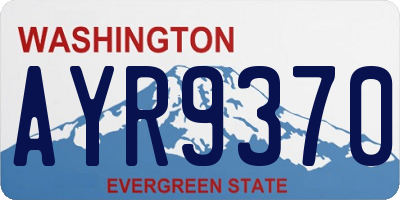 WA license plate AYR9370