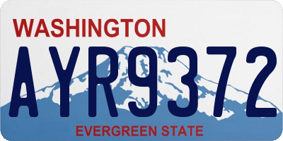 WA license plate AYR9372