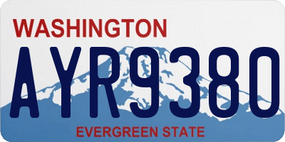 WA license plate AYR9380