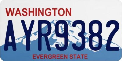 WA license plate AYR9382