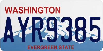 WA license plate AYR9385