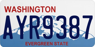 WA license plate AYR9387