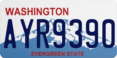 WA license plate AYR9390