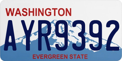 WA license plate AYR9392