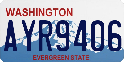 WA license plate AYR9406