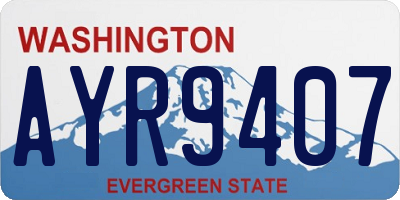 WA license plate AYR9407
