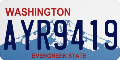 WA license plate AYR9419