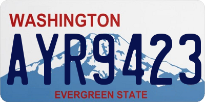 WA license plate AYR9423