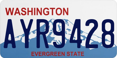 WA license plate AYR9428