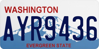 WA license plate AYR9436