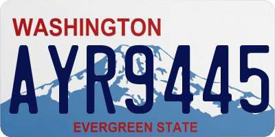WA license plate AYR9445