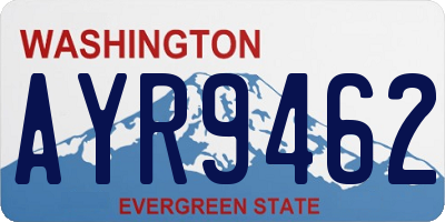 WA license plate AYR9462