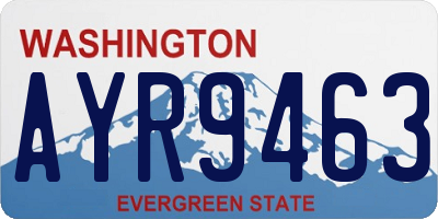 WA license plate AYR9463