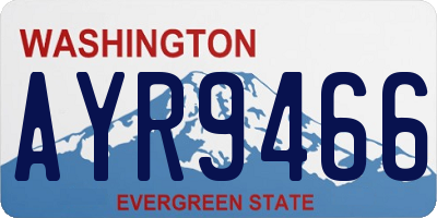 WA license plate AYR9466
