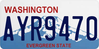 WA license plate AYR9470