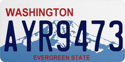 WA license plate AYR9473