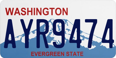 WA license plate AYR9474