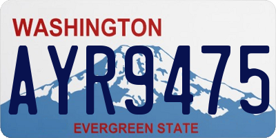 WA license plate AYR9475