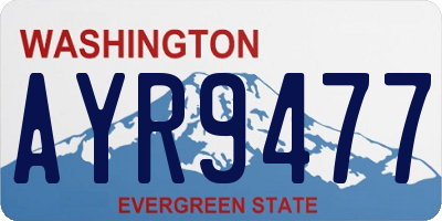 WA license plate AYR9477