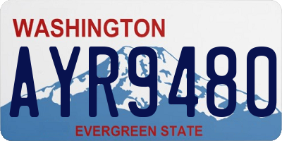 WA license plate AYR9480