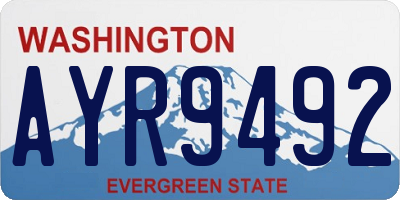 WA license plate AYR9492