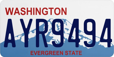 WA license plate AYR9494