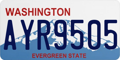 WA license plate AYR9505