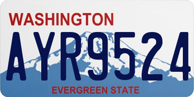 WA license plate AYR9524