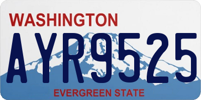 WA license plate AYR9525