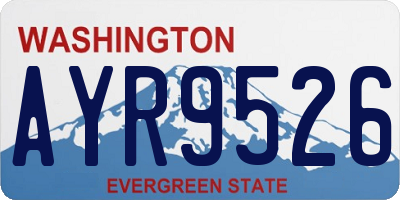 WA license plate AYR9526