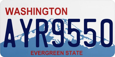 WA license plate AYR9550