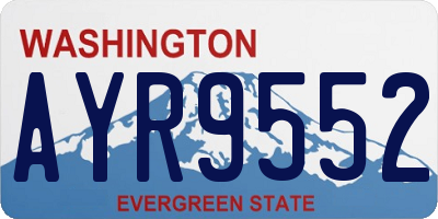 WA license plate AYR9552